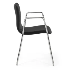 Silla confidente Cube 4 Patas con brazos estructura cromo ecopiel