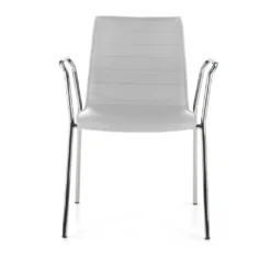 Silla confidente Cube 4 Patas con brazos estructura cromo ecopiel