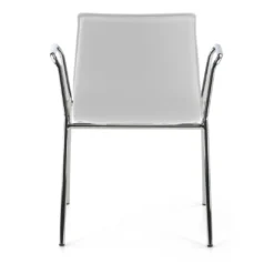 Silla confidente Cube 4 Patas con brazos estructura cromo ecopiel