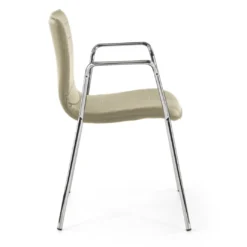 Silla confidente Cube 4 Patas con brazos estructura cromo ecopiel