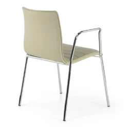 Silla confidente Cube 4 Patas con brazos estructura cromo ecopiel