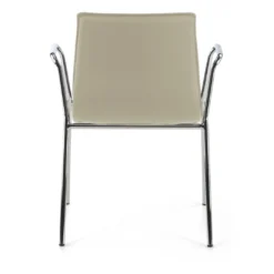 Silla confidente Cube 4 Patas con brazos estructura cromo ecopiel