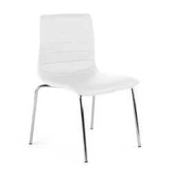 Silla confidente Cube 4 Patas estructura cromo ecopiel