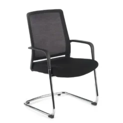 Silla confidente Dante patín, respaldo ergonómico red