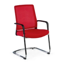 Silla confidente Dante patín, respaldo ergonómico red