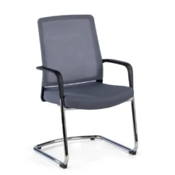 Silla confidente Dante patín, respaldo ergonómico red