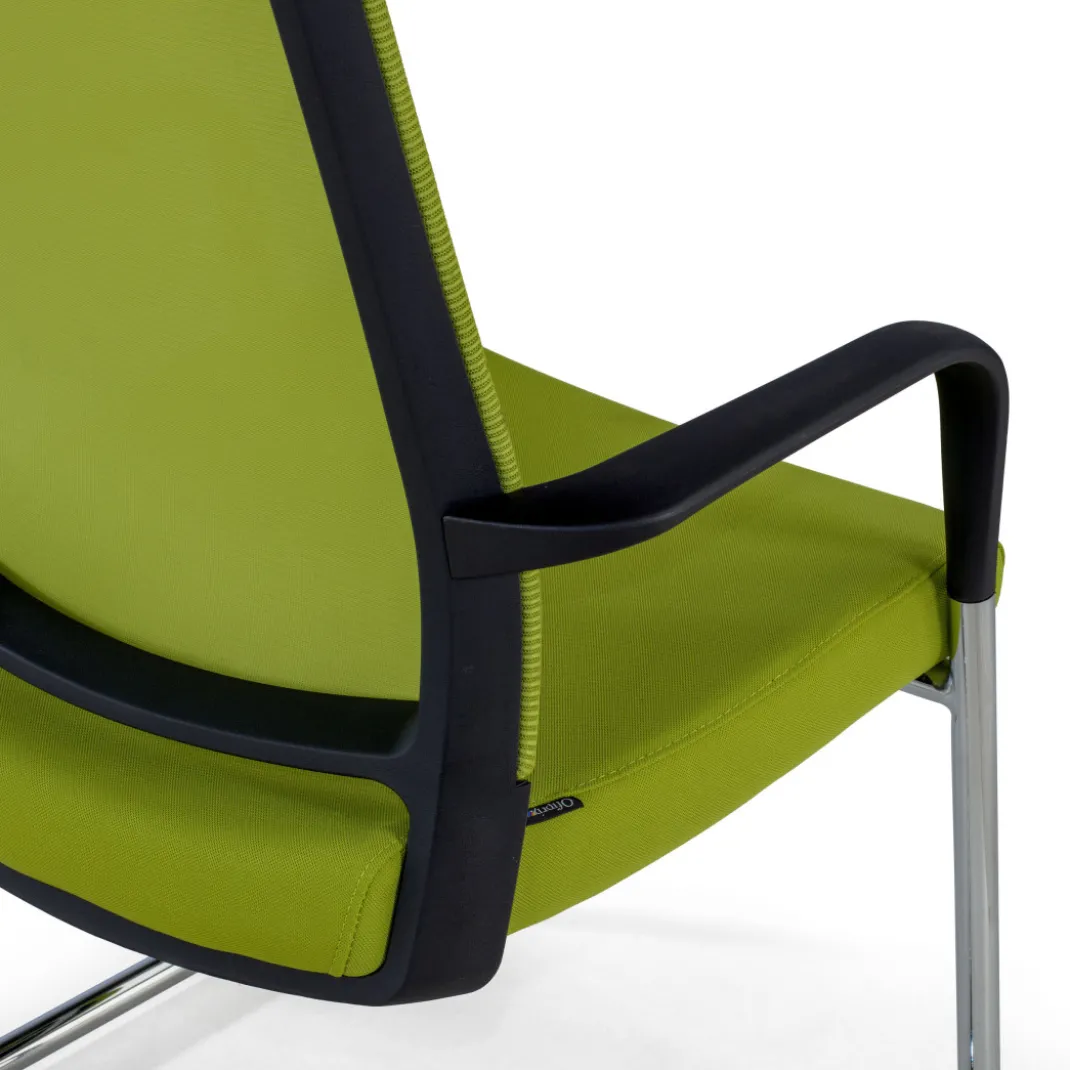 Silla confidente Dante patín, respaldo ergonómico red