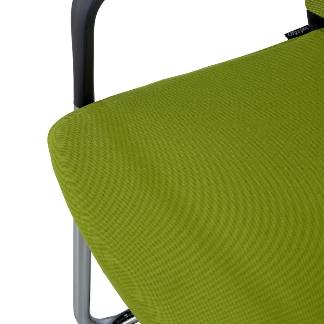 Silla confidente Dante patín, respaldo ergonómico red