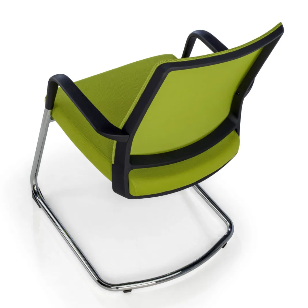 Silla confidente Dante patín, respaldo ergonómico red