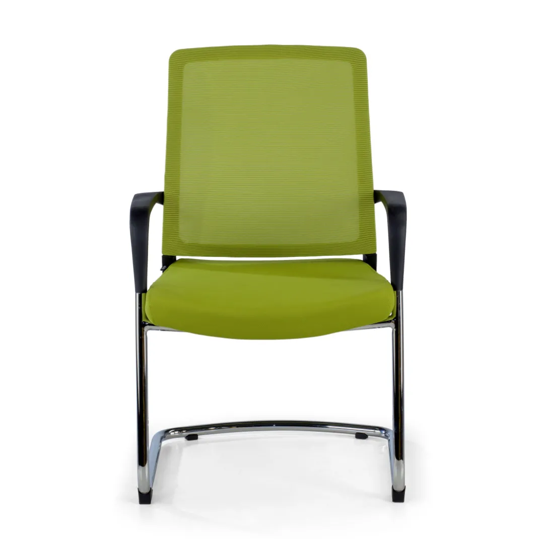 Silla confidente Dante patín, respaldo ergonómico red