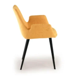 Silla Confidente Elodie, 4 Patas, brazos tapizados, Estructura metálica