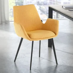 Silla Confidente Elodie, 4 Patas, brazos tapizados, Estructura metálica