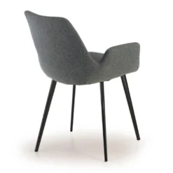 Silla Confidente Elodie, 4 Patas, brazos tapizados, Estructura metálica