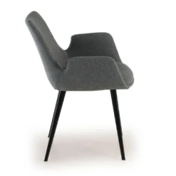 Silla Confidente Elodie, 4 Patas, brazos tapizados, Estructura metálica