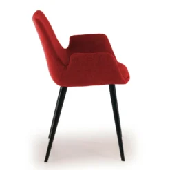 Silla Confidente Elodie, 4 Patas, brazos tapizados, Estructura metálica