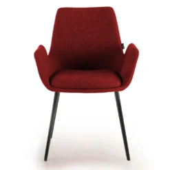 Silla Confidente Elodie, 4 Patas, brazos tapizados, Estructura metálica