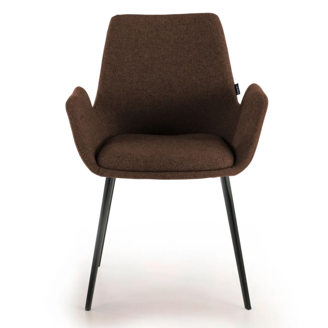 Silla Confidente Elodie, 4 Patas, brazos tapizados, Estructura metálica