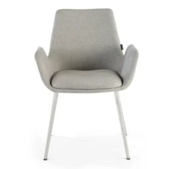 Silla Confidente Elodie, 4 Patas, brazos tapizados, Estructura metálica
