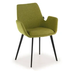 Silla Confidente Elodie, 4 Patas, brazos tapizados, Estructura metálica