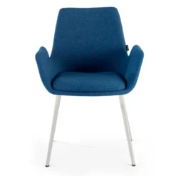 Silla Confidente Elodie, 4 Patas, brazos tapizados, Estructura metálica