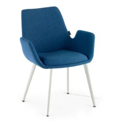 Silla Confidente Elodie, 4 Patas, brazos tapizados, Estructura metálica