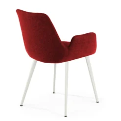 Silla Confidente Elodie, 4 Patas, brazos tapizados, Estructura metálica
