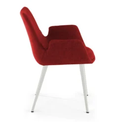 Silla Confidente Elodie, 4 Patas, brazos tapizados, Estructura metálica