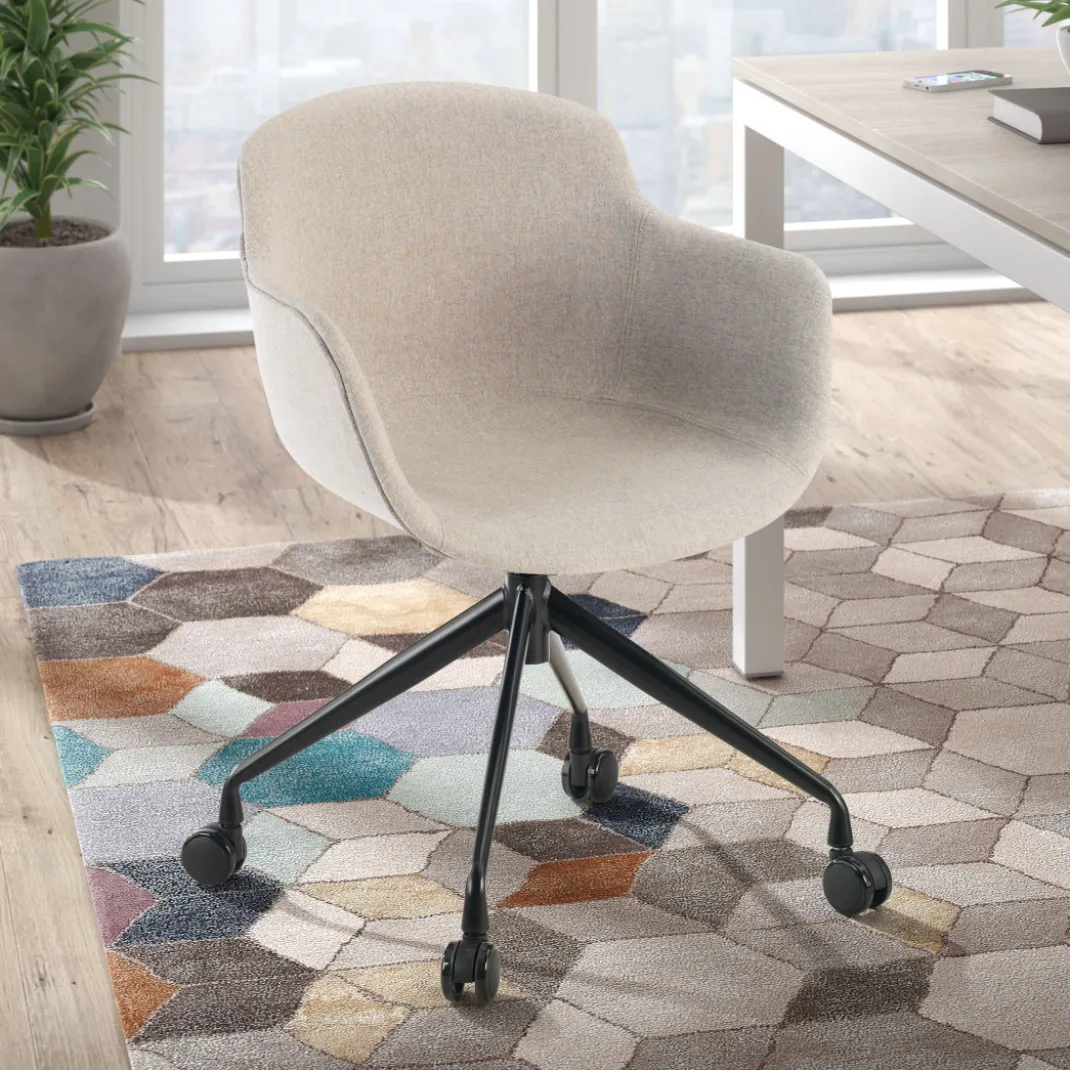 Silla Confidente Ivonne, Giratoria con ruedas, Tapizada