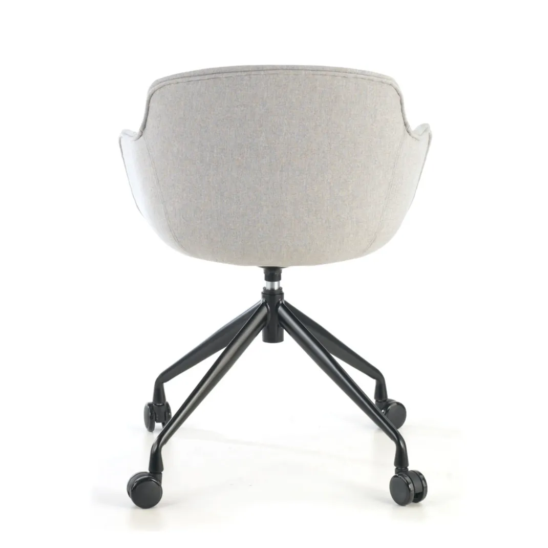 Silla Confidente Ivonne, Giratoria con ruedas, Tapizada