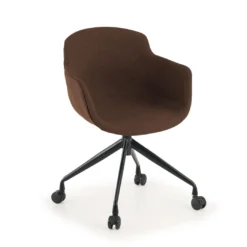 Silla Confidente Ivonne, Giratoria con ruedas, Tapizada