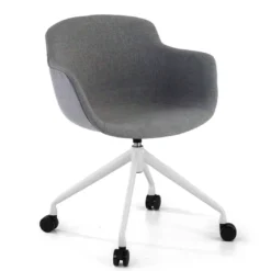 Silla Confidente Ivonne, Giratoria con ruedas, Tapizada