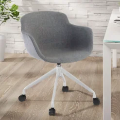 Silla Confidente Ivonne, Giratoria con ruedas, Tapizada