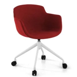 Silla Confidente Ivonne, Giratoria con ruedas, Tapizada