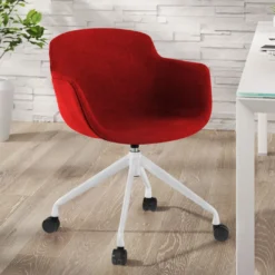Silla Confidente Ivonne, Giratoria con ruedas, Tapizada