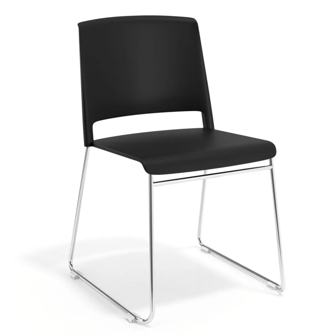 Silla confidente Lotus, estructura patin