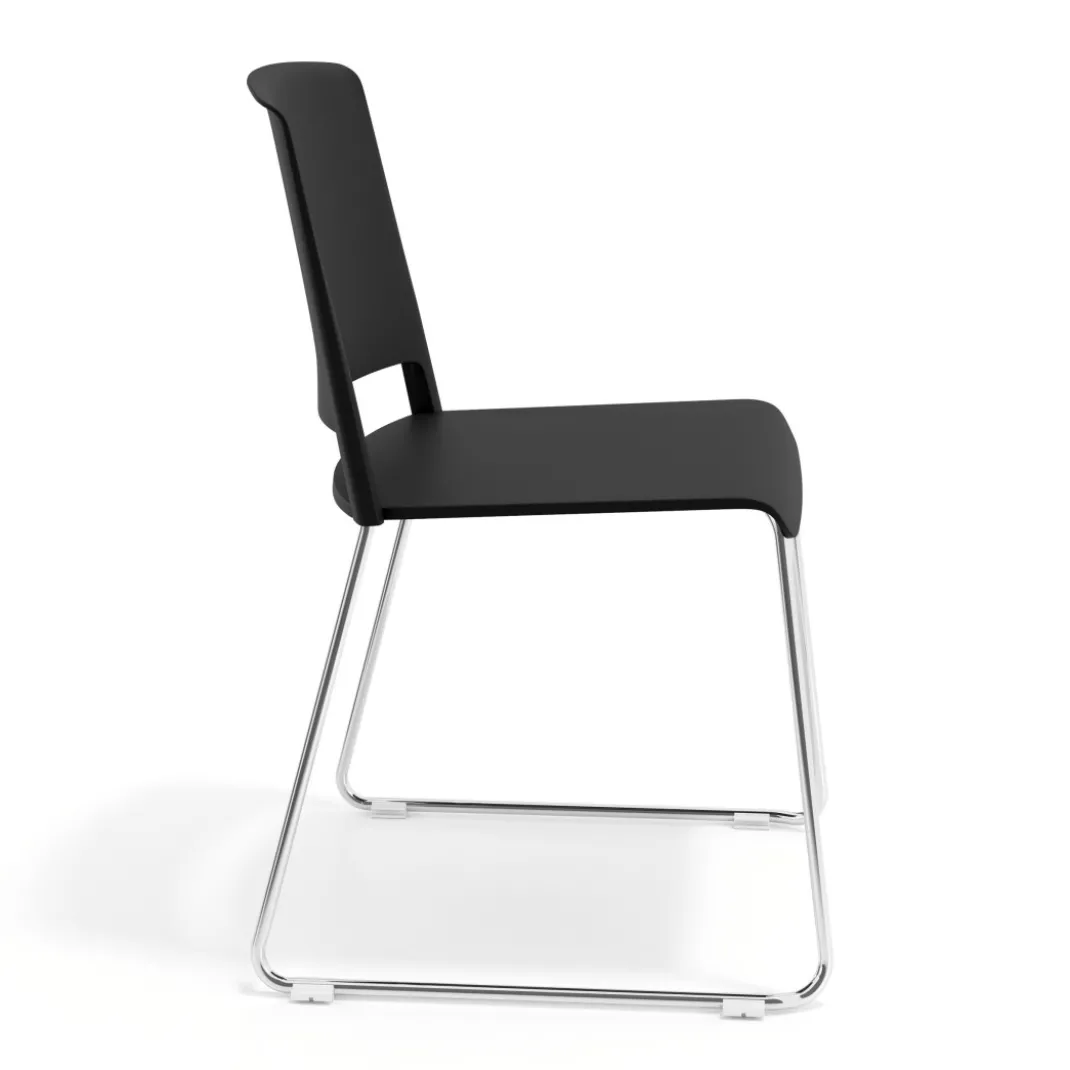 Silla confidente Lotus, estructura patin
