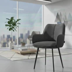 Silla confidente tapizada Gala, estructura 4 patas