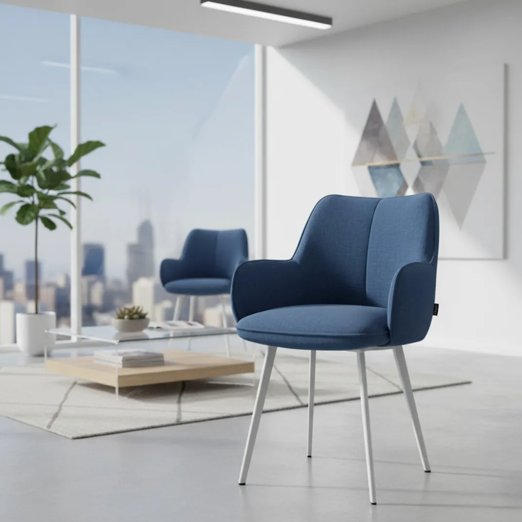 Silla confidente tapizada Gala, estructura 4 patas