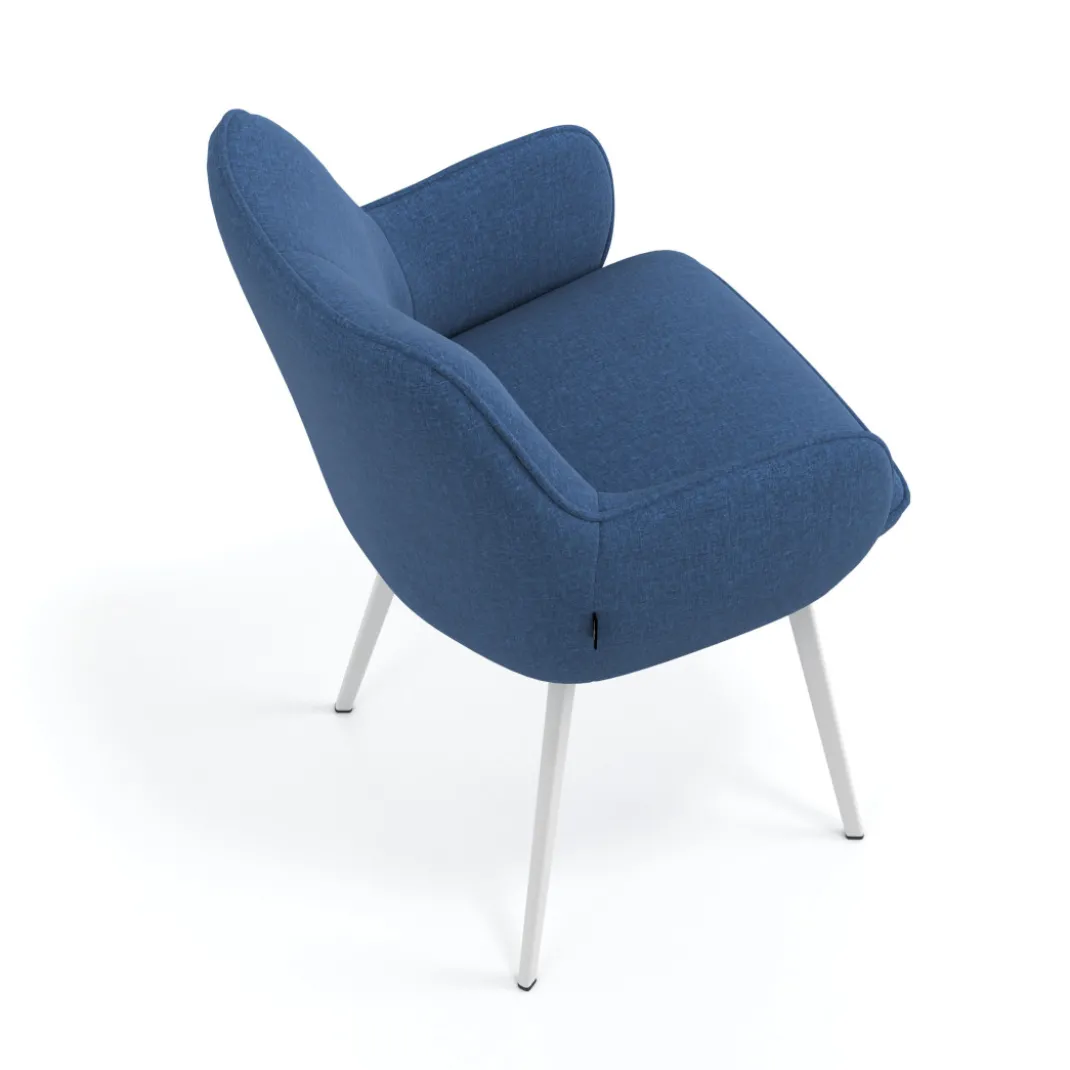Silla confidente tapizada Gala, estructura 4 patas