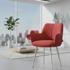 Silla confidente tapizada Gala, estructura 4 patas