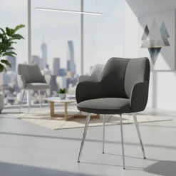 Silla confidente tapizada Gala, estructura 4 patas