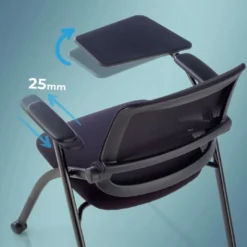 Silla con pala plegable Flexia, respaldo de red, con ruedas