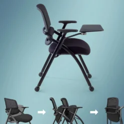 Silla con pala plegable Flexia, respaldo de red, con ruedas