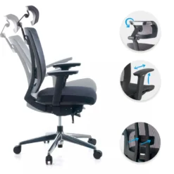 Silla de oficina Ergomax, premium, espuma inyectada con reposacabezas