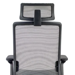 Silla de oficina ergonómica aluminio Duna red negra con reposacabezas