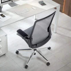 Silla de oficina ergonómica aluminio Duna red negra