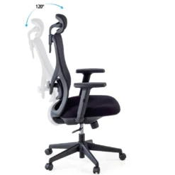 Silla de Oficina Ergonómica Prime black, brazos regulables