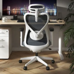 Silla de Oficina Ergonómica Prime white, brazos regulables