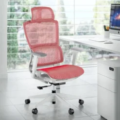 Silla de oficina Gravity White, reposacabezas, brazos 3D, red