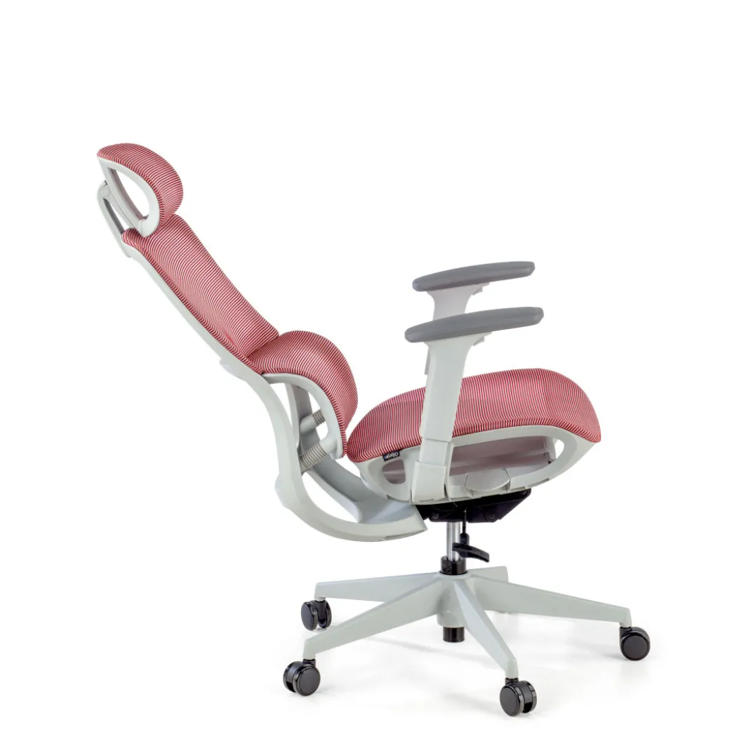 Silla de oficina Gravity White, reposacabezas, brazos 3D, red